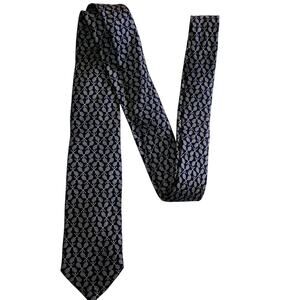 Banana Republic Tie Mens One Size Blue Tennis Racket Print 100% Silk USA